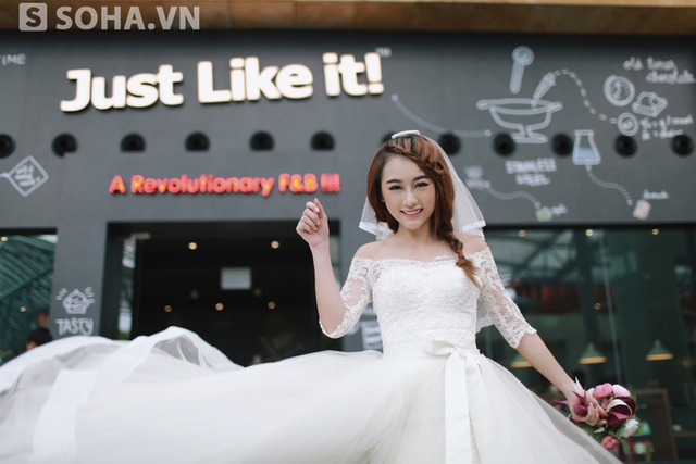 Hot girl Quỳnh Nhi làm cô dâu xinh đẹp trong bộ váy cưới