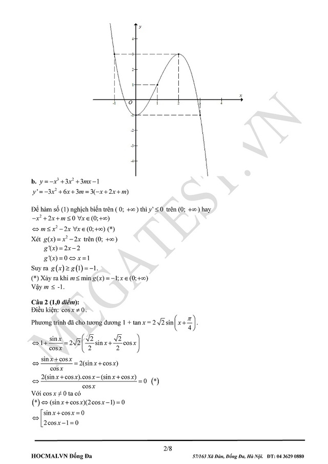 Câu 1 (phần tiếp) và câu 2 (phần 1)