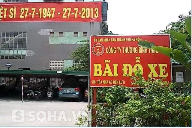 Bãi đỗ xe của công ty thương binh Thịnh Sơn nơi ông Vũ Quang Hải làm giám đốc.