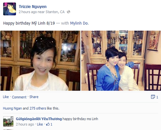 Diva Mỹ Linh cắt bánh sinh nhật cùng vợ cũ Bằng Kiều