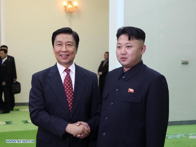 
	Phó Chủ tịch Trung Quốc Lý Nguyên Triều và nhà lãnh đạo Triều Tiên Kim Jong-un tại Bình Nhưỡng.