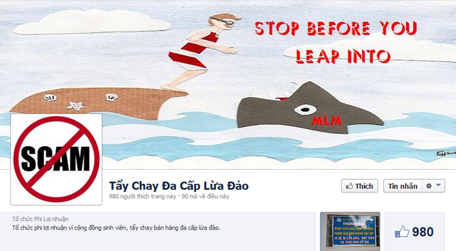 
	Trên Facebook, có nhiều hội lập ra để tẩy chay hoạt động bán hàng đa cấp