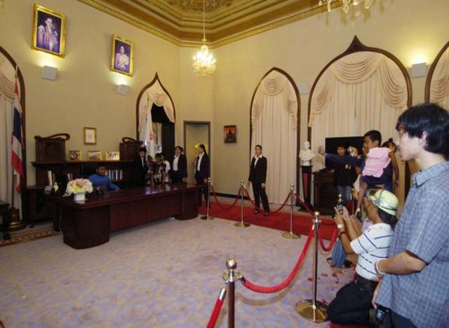 Toàn cảnh phòng làm việc của Thủ tướng Thái Lan Yingluck Shinawatra tại Toà nhà chính phủ.