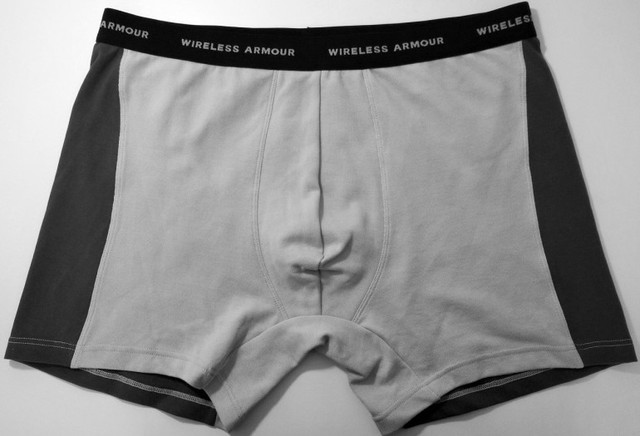 Wireless Armour underwear protects your valuables by encasing them in a silver-mesh fabric