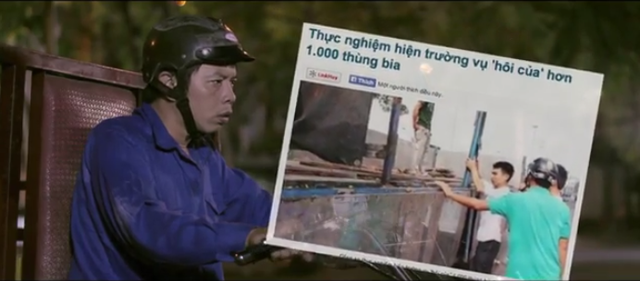 
	Trong clip diễn viên Thái Hòa vào vai tài xế chở bia. Khi đi trên đường, tài xế Hòa nhớ lại các bài báo viết về vụ hôi bia ở Đồng Nai