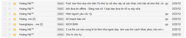 
	Còn chuyện tình cảm giữa mình với nam ca sĩ này, Stephanie chỉ chứng minh được qua mail của người trợ lý: &quot;Trợ lý đưa cho một cái ảnh thẻ, nói cất ảnh người yêu chị đi. Rồi viết email trong lần gửi tôi bộ ảnh anh đi chụp từ hòm mail của anh với lời lẽ thân mật: “Hình người yêu chị”.