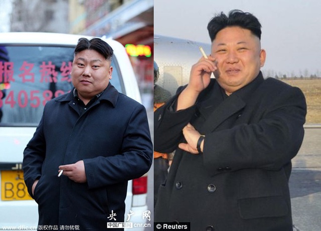 Người bán thịt xiên (ảnh trên) và Kim Jong Un (ảnh dưới)