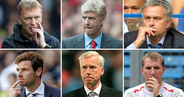 Moyes, Wenger, Mourinho, Villas-Boas, Pardew và Rodgers đều đã hoặc đang dẫn dắt các CLB lớn Premier League