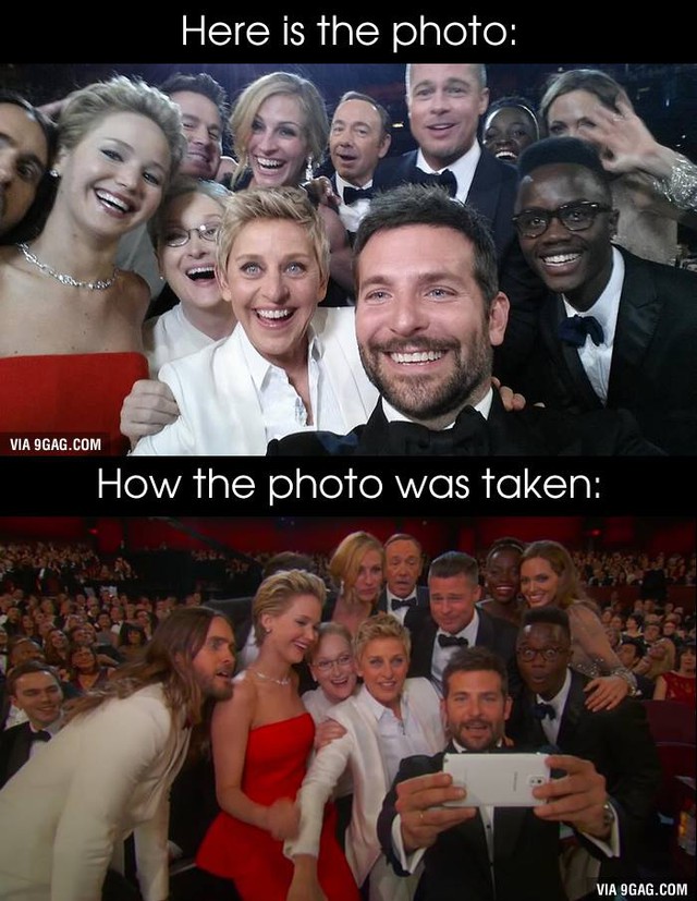 Các sao của Hollywood cùng chụp ảnh tự sướng, Không thấy bóng dáng của Leonardo DiCaprio