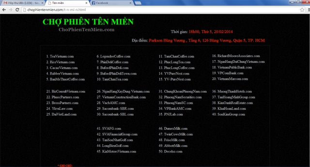 Các tên miền có liên quan tới Sacombank, Abbott, PNJ cùng hơn 50 thương hiệu nổi tiếng khác như PhinDeli, RichardMoore, LegendeeCoffee,… đều được rao bán một cách công khai trên mạng.