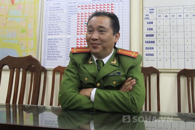 Trung tá Vũ Đăng Sỹ, phó trưởng Công an phường Hàng Gai, quận Hoàn Kiếm, Hà Nội.