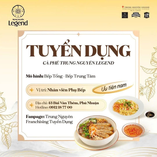 &Ocirc;ng Đặng L&ecirc; Nguy&ecirc;n Vũ đang tuyển người phụ nấu phở, rang cơm tại TP.HCM, ưu ti&ecirc;n chăm chỉ, chịu được &aacute;p lực giờ cao điểm, vị tr&iacute; tương tự từng trả 9 - 12 triệu đồng/th&aacute;ng - Ảnh 1.