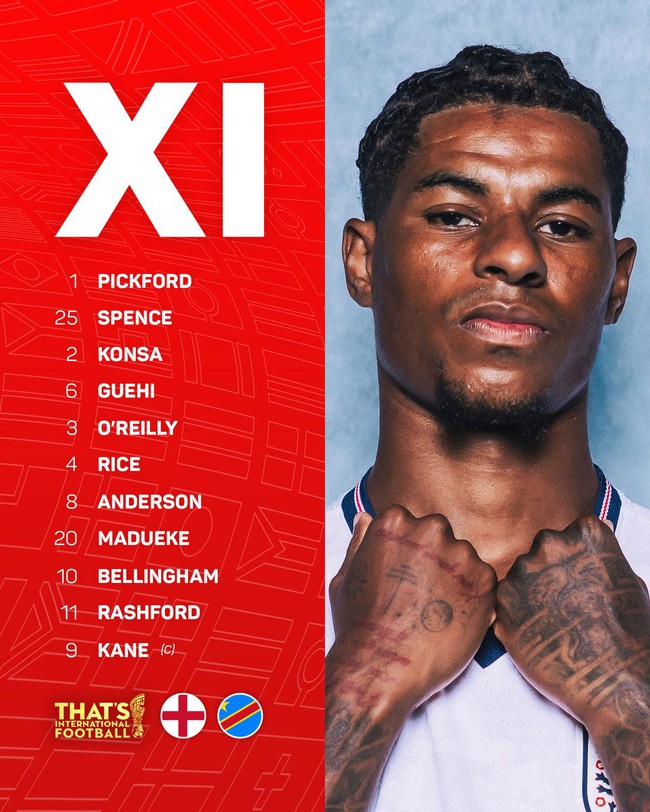 Diễn biến trận đấu Anh vs Congo: Tam sư d&ugrave;ng đội h&igrave;nh &ldquo;lạ&rdquo;, quyết thắng trong 90 ph&uacute;t? - Ảnh 2.