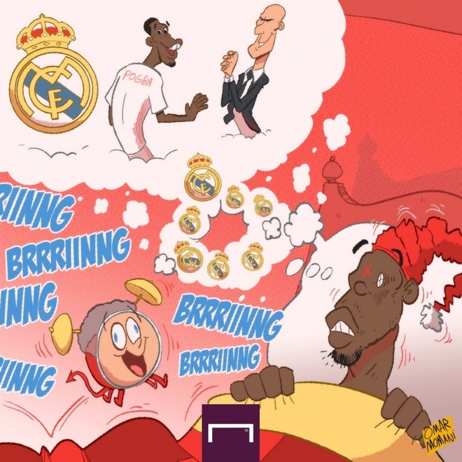 Biếm họa 24h: Paul Pogba ôm giấc mơ khoác áo Real Madrid - Ảnh 1.