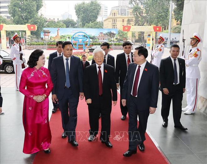 Tổng Bí thư, Chủ tịch nước Nguyễn Phú Trọng dự Đại hội đại biểu Đảng bộ thành phố Hà Nội - Ảnh 8.