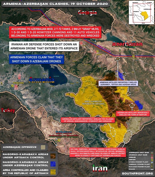 Chiến sự ác liệt: Azerbaijan đánh lớn, chiếm căn cứ quân sự - Armenia rút lui, nhiều xe tăng bị bắt sống - Ảnh 1.
