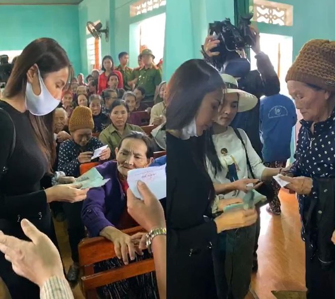 Vợ chồng ca sỹ Thủy Tiên - Công Vinh về vùng rốn lũ tại Hà Tĩnh trực tiếp trao tiền cho người dân - Ảnh 2. Vợ chồng ca sỹ Thủy Tiên - Công Vinh về vùng rốn lũ tại Hà Tĩnh trực tiếp trao tiền cho người dân - Ảnh 2.