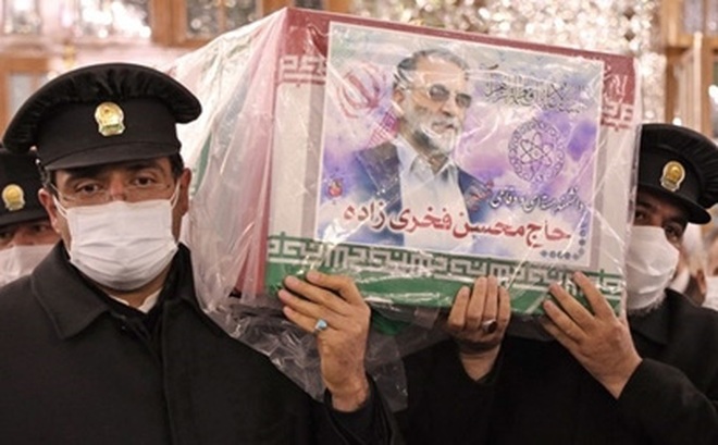 Tang lễ của ông Fakhrizadeh tại thành phố Mashhad ở Iran. Ảnh: ITN