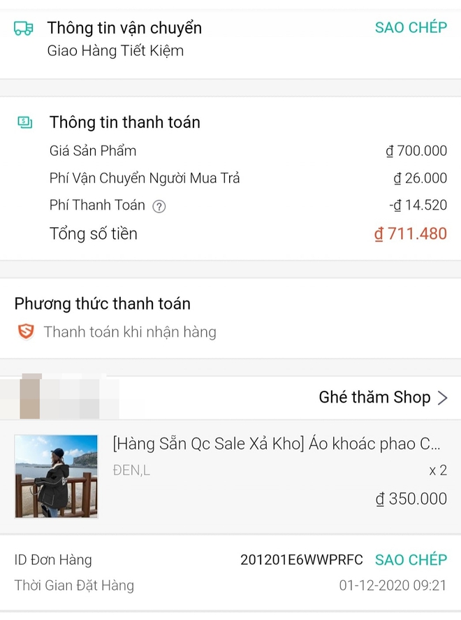 Đặt áo khoác đôi nhưng hàng chưa kịp về đã chia tay, cô gái nhắn một tin khiến chủ shop tím mặt - Ảnh 1.