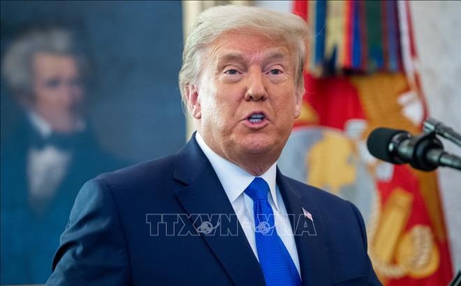 Tổng thống Mỹ Donald Trump phát biểu tại Washington, DC ngày 7/12/2020. Ảnh: AFP/TTXVN