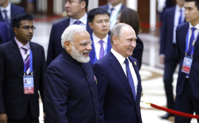 Tổng thống Nga Vladimir Putin và Thủ tướng Ấn Độ Narendra Modi (Ảnh: Kremlin)