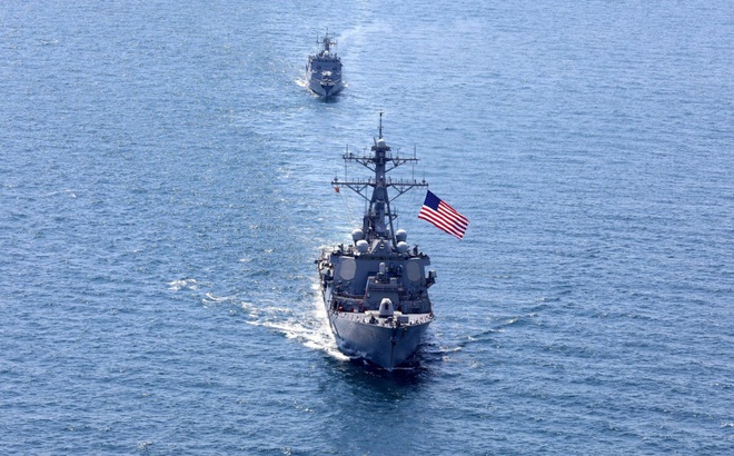 Tàu khu trục USS Porter có tên lửa dẫn đường thuộc lớp Arleigh Burke của Hải quân Mỹ. Ảnh: Reuters