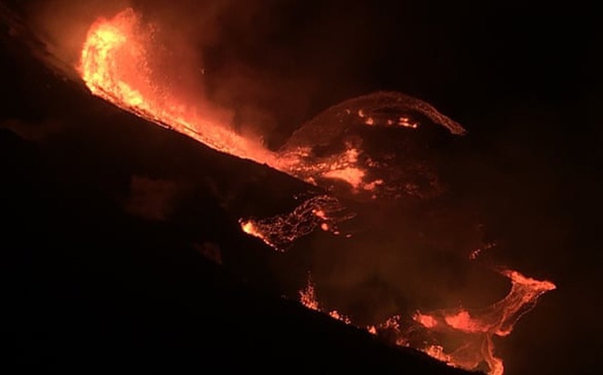 Hình ảnh núi lửa Kilauea phun trào. Ảnh: AP