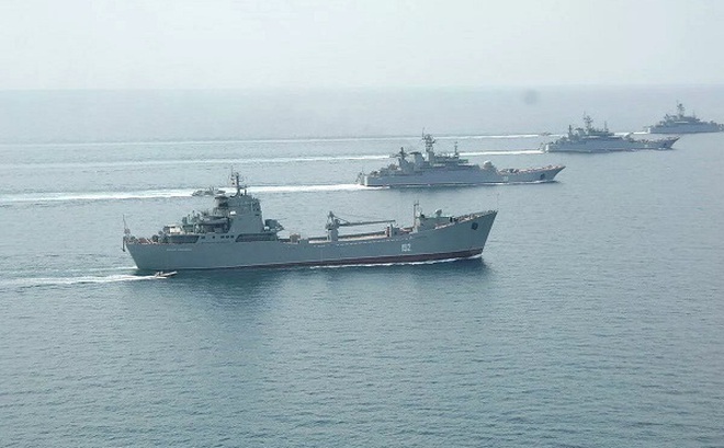 Lực lượng hải quân Nga tập trận trên Biển Đen. (Ảnh: RIA)