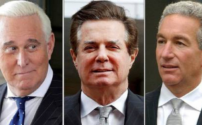 Từ trái qua: Các ông Roger Stone, Paul Manafort và Charles Kushner. Ảnh: AP