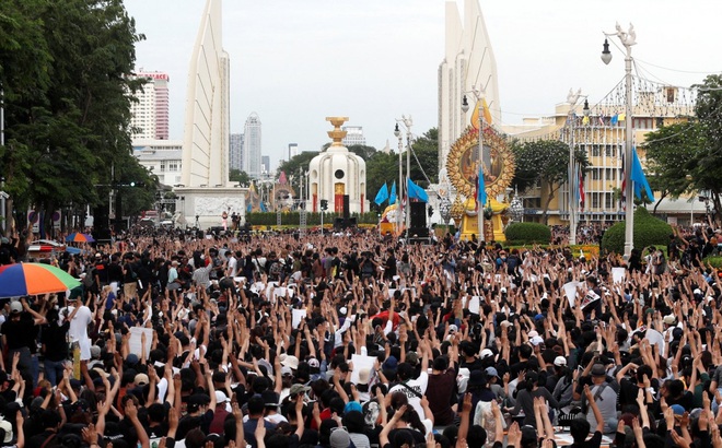 Một cuộc biểu tình ở thủ đô Bangkok, Thái Lan tháng 8/2020. Ảnh: Reuters