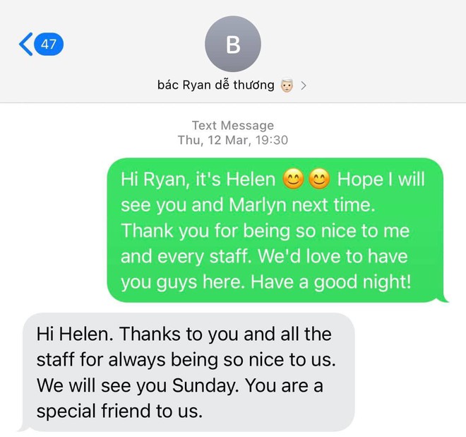 Nhà hàng tạm nghỉ vì COVID-19, 2 vị khách liên tục hỏi thăm nữ du học sinh Việt, tin nhắn cuối khiến cô bật khóc - Ảnh 2.