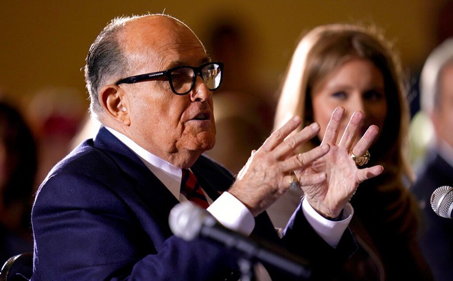 Luật sư Rudy Giuliani, người đứng đầu nhóm pháp lý thuộc ban vận động chiến dịch tranh cử của Tổng thống Donald Trump. Ảnh: AP