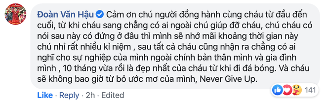 Văn Hậu nói lời cảm ơn xúc động với người đặc biệt, quyết tâm không từ bỏ ước mơ - Ảnh 1.