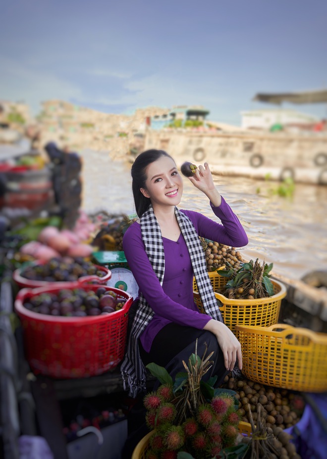 Hoa khôi Huỳnh Thuý Vi xinh đẹp trong bộ ảnh quảng bá du lịch - Ảnh 11.