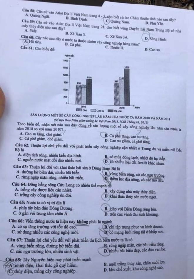 [CẬP NHẬT] Đáp án tất cả các mã đề môn Địa lý kỳ thi tốt nghiệp THPT Quốc gia năm 2020 - Ảnh 6.
