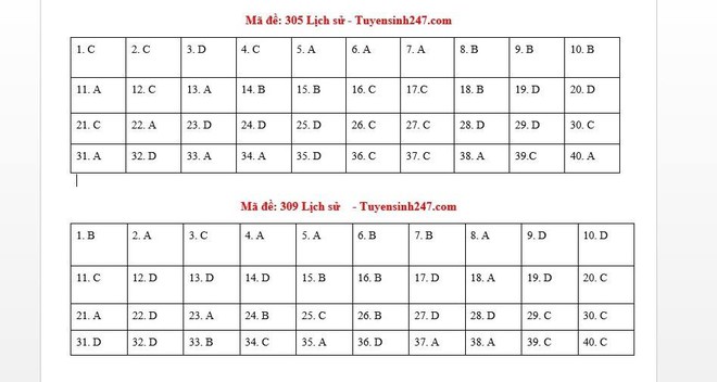 [CẬP NHẬT] Đáp án tất cả các mã đề thi môn Lịch sử kỳ thi THPT Quốc gia 2020 - Ảnh 5.