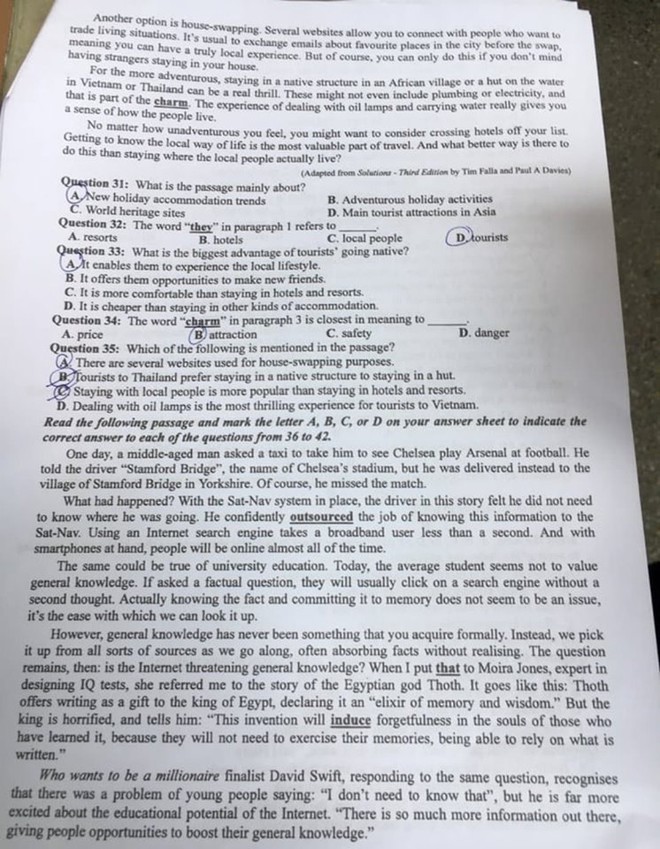 [CẬP NHẬT] Đáp án tất cả các mã đề môn Anh kỳ thi tốt nghiệp THPT Quốc gia năm 2020 - Ảnh 13.