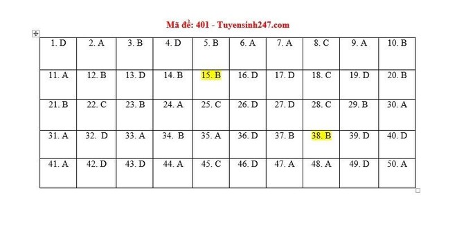 [CẬP NHẬT] Đáp án tất cả các mã đề môn Anh kỳ thi tốt nghiệp THPT Quốc gia năm 2020 - Ảnh 9.
