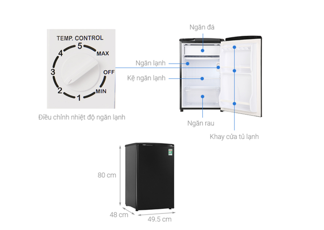 Những tủ lạnh tiết kiệm điện dành cho sinh viên giá dưới 3 triệu đồng - Ảnh 3.