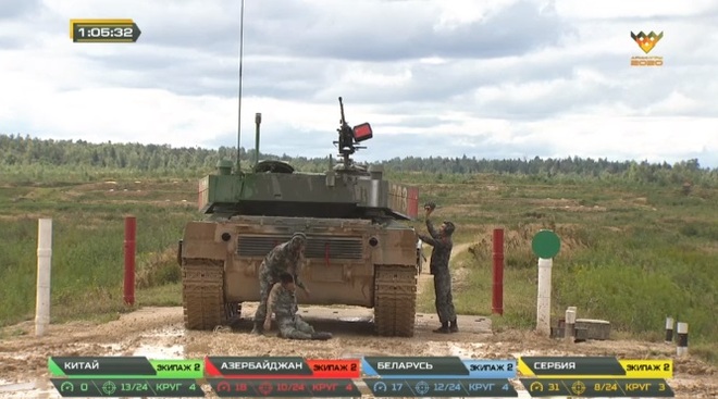 Tank Biathlon 2020: Xe tăng Trung Quốc bị hỏng, đứng yên giữa đường đua, chỉ huy rất lo lắng - Tụt lại phía sau rồi - Ảnh 2.