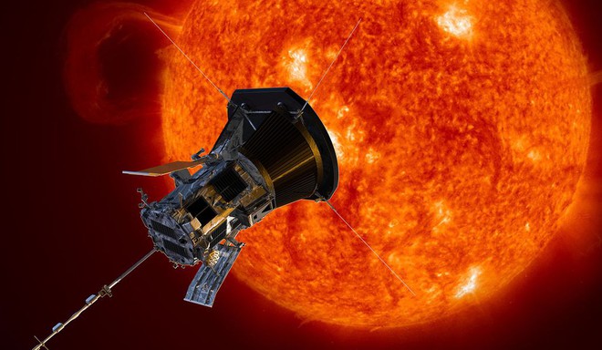 Hình ảnh tàu Parker đang tiếp cận Mặt Trời. Ảnh: NASA / Johns Hopkins APL / Steve Gribben
