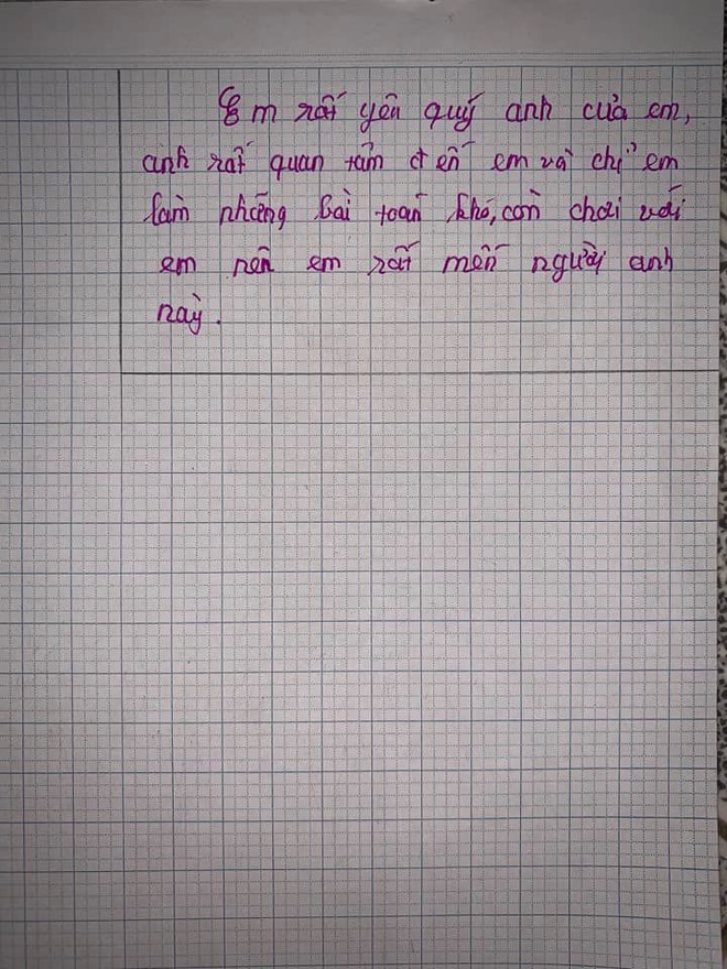 Bé gái cấp 1 làm văn tả anh trai, cả bài đang cảm động riêng đến phần kể về trí thông minh, ông anh phải phì cười: Có tả nhầm ai không đấy? - Ảnh 4.