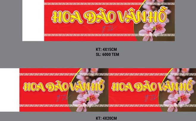 Mẫu tem huyện Vân Hồ đề xuất dán cho hoa đào xuất xứ từ địa phương