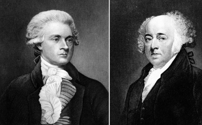 Tổng thống Thomas Jefferson (trái) và Tổng thống John Adams. Ảnh: Getty Images