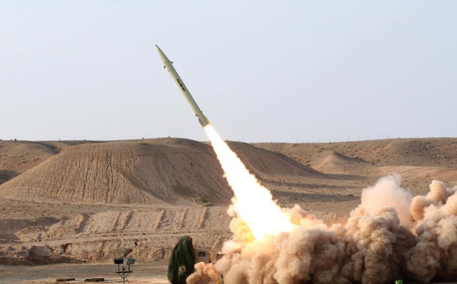 Ảnh minh họa một vụ phóng tên lửa đạn đạo của Iran. Ảnh: Arab News