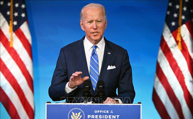 Tổng thống đắc cử ở Mỹ Joe Biden phát biểu tại thành phố Wilmington, bang Delaware, Mỹ, ngày 14/1/2021. Ảnh: AFP/TTXVN