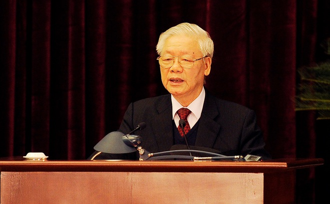 Tổng Bí thư, Chủ tịch nước Nguyễn Phú Trọng phát biểu bế mạc Hội nghị Trung ương 15.  Ảnh VPG