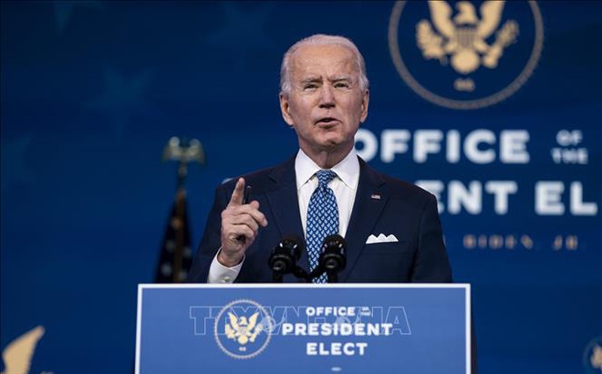 Tổng thống đắc cử Mỹ Joe Biden phát biểu tại Wilmington, bang Delaware ngày 22/12. Ảnh: AFP/TTXVN