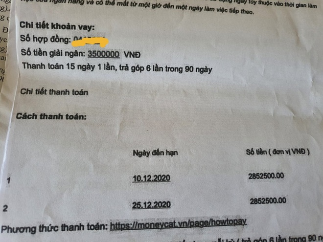 Sốc: Vay trực tuyến 3,5 triệu đồng, phải trả hơn 17,1 triệu đồng trong 90 ngày - Ảnh 1.