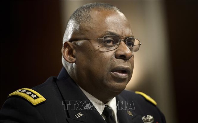 Tướng Lloyd Austin, khi đang giữ chức Tư lệnh Bộ Chỉ huy Trung tâm của Mỹ, phát biểu tại một phiên điều trần ở Washington, DC. Ảnh: AFP/TTXVN